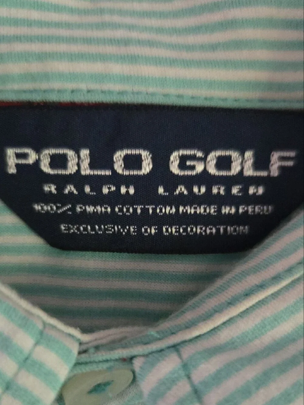Polo Ralph Lauren Golf Striped 100% Pima Cotton Polo - Green/White, L